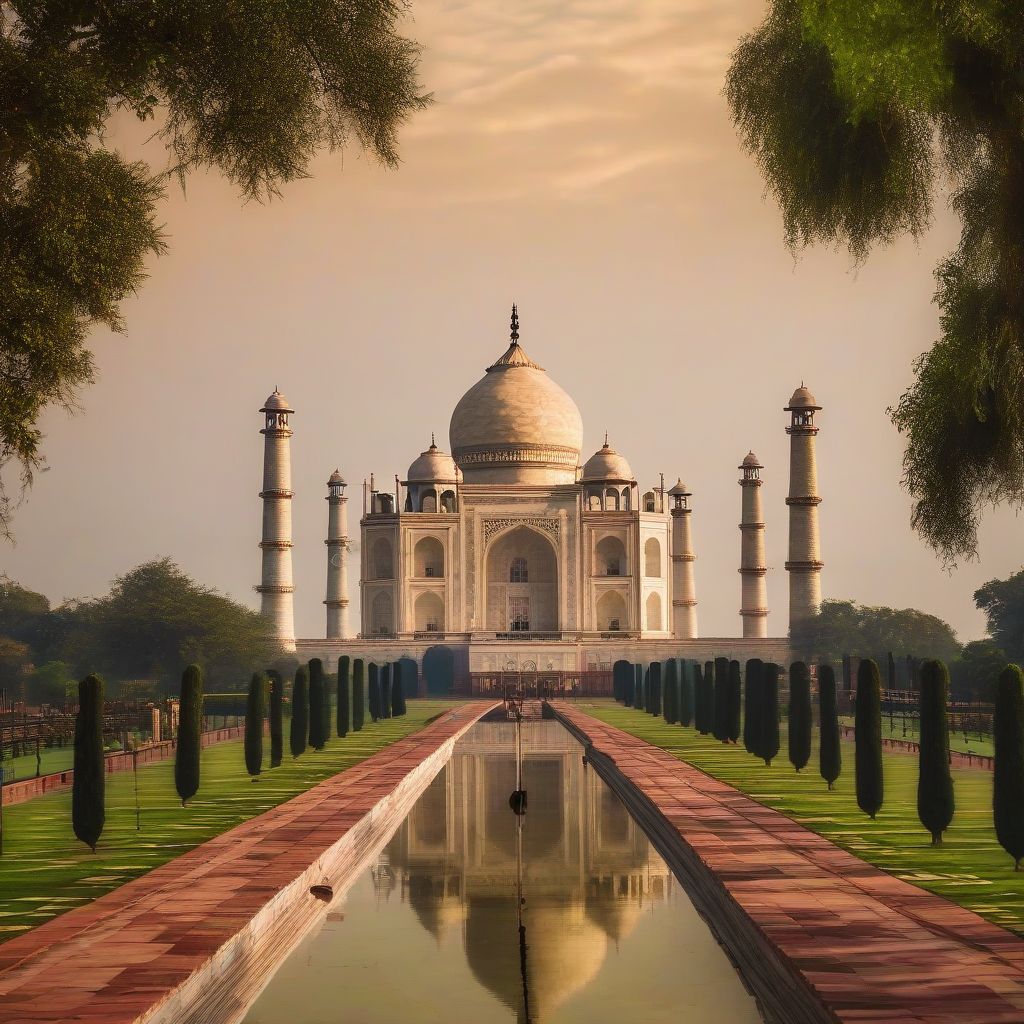 Taj Mahal Framed by Trees